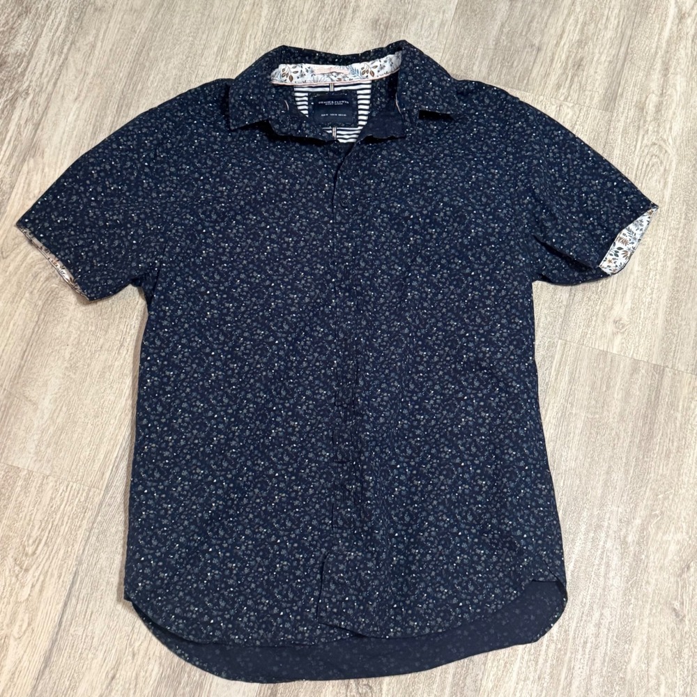 Denim & Flower Ricky Singh Mens‎ Floral Short Sleeve Button Down Shirt